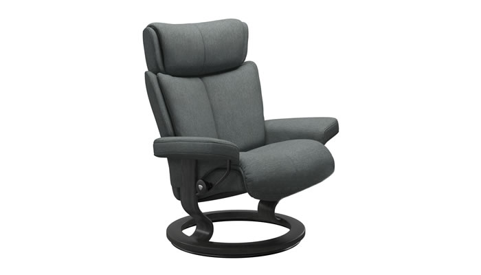 Stressless Magic with Classic Base in Clover Grey Fabric